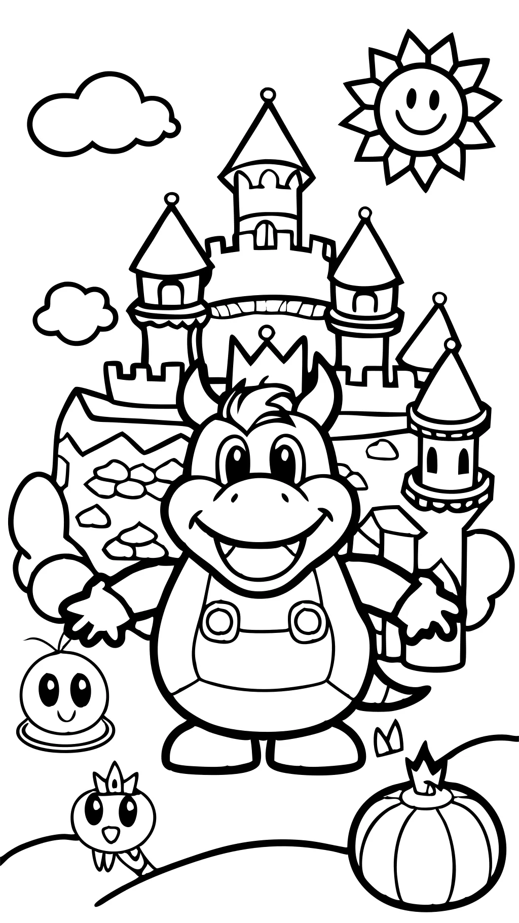 Páginas para colorear de Bowser and Bowser JR